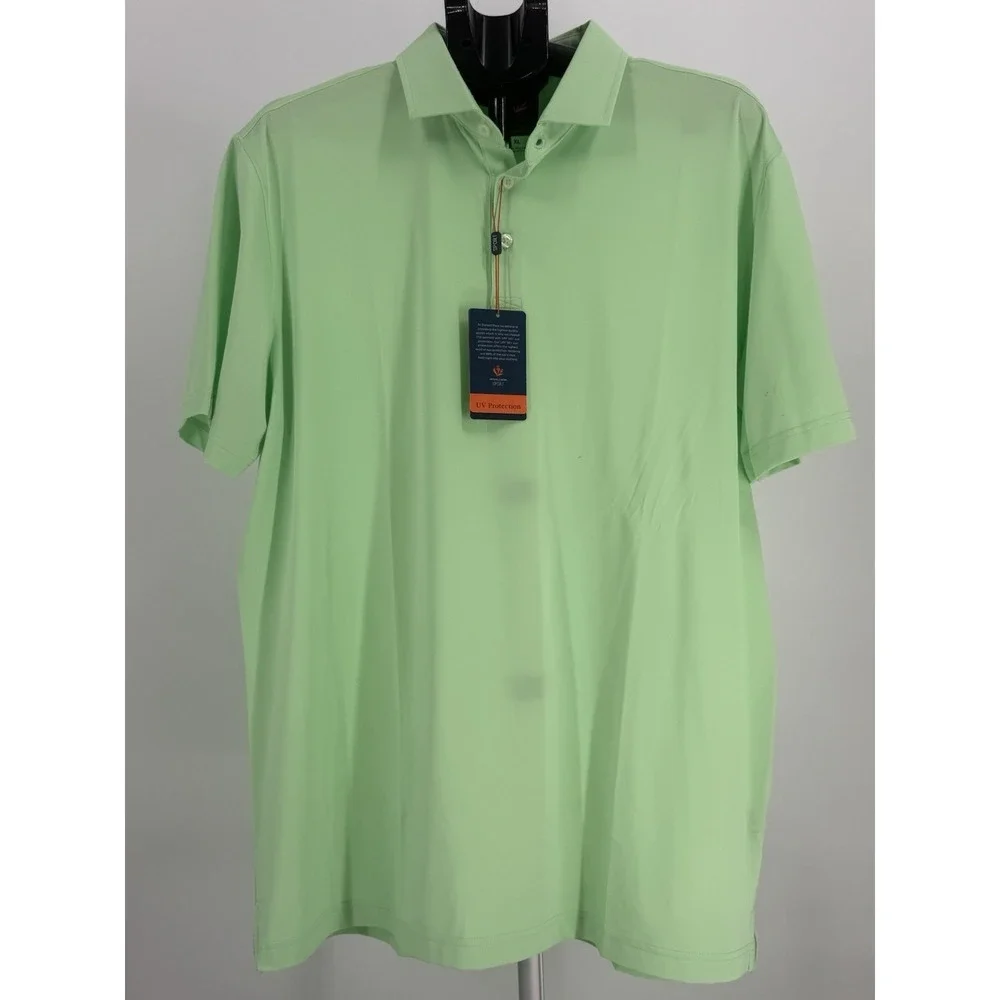 Donald Ross Sports Polo Shirt XL Green Golf Performance MIAMI LAKES CLUB LOGO - Picture 1 of 6